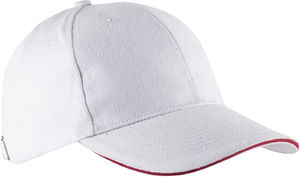 Casquette publicitaire classique 6 panneaux | Orlando Blanc Rouge