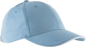 Casquette publicitaire classique 6 panneaux | Orlando Bleu ciel Blanc