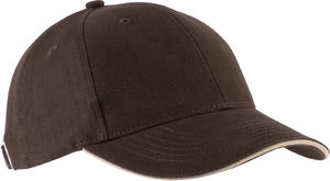 Casquette publicitaire classique 6 panneaux | Orlando Chocolat Beige