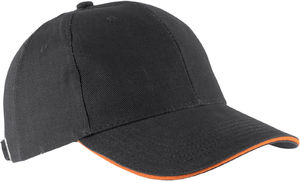 Casquette publicitaire classique 6 panneaux | Orlando Gris foncé Orange