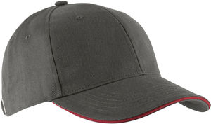 Casquette publicitaire classique 6 panneaux | Orlando Gris Rouge