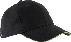 Casquette publicitaire classique 6 panneaux | Orlando Noir Lime