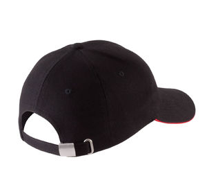 Casquette publicitaire classique 6 panneaux | Orlando Noir Rouge