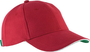 Casquette publicitaire classique 6 panneaux | Orlando Rouge Blanc Vert