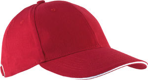 Casquette publicitaire classique 6 panneaux | Orlando Rouge Blanc