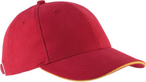 Casquette publicitaire classique 6 panneaux | Orlando Rouge Jaune