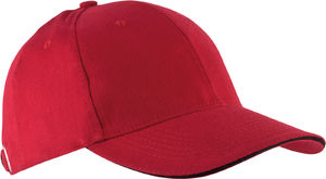 Casquette publicitaire classique 6 panneaux | Orlando Rouge Noir