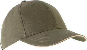 Casquette publicitaire classique 6 panneaux | Orlando Vert Olive Beige