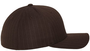 Casquette publicitaire classique 6 panneaux | Pinstripe Marron Blanc 2