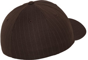 Casquette publicitaire classique 6 panneaux | Pinstripe Marron Blanc 3