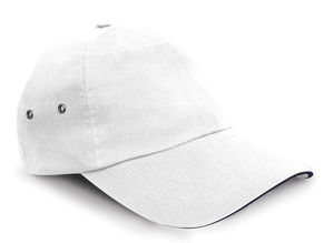 Casquette publicitaire classique 5 panneaux | Plush Sandwich Blanc Marine 2