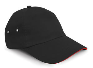 Casquette publicitaire classique 5 panneaux | Plush Sandwich Noir Rouge 1