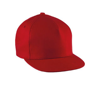 Casquette publicitaire plate 5 panneaux | Melly Rouge