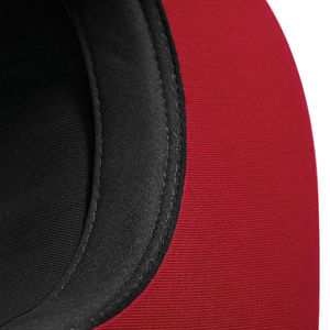 Casquette publicitaire plate 5 panneaux | Qoomy Noir Rouge 4