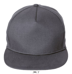 Casquette publicitaire plate 5 panneaux | Sonic Gris foncé