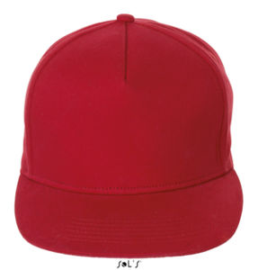 Casquette publicitaire plate 5 panneaux | Sonic Rouge