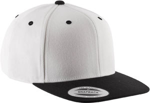 Casquette publicitaire plate 6 panneaux | Cido Blanc Noir