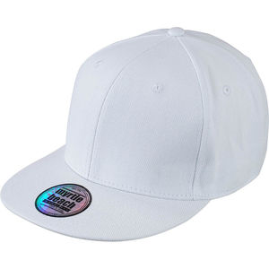 Casquette publicitaire plate 6 panneaux | Tetty Blanc Blanc