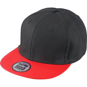 Casquette publicitaire plate 6 panneaux | Tetty Noir Rouge 1