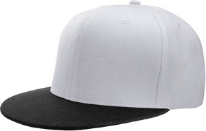 Casquette publicitaire plate 6 panneaux | Vyke Blanc Noir