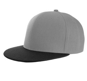 Casquette publicitaire plate 6 panneaux | Vyke Gris Clair Noir