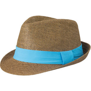 Chapeau publicitaire en papier Marron Turquoise