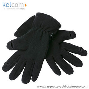 Gants micro polaires avec logo Noir