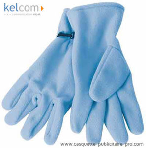 Gants polaires personnalisable Bleu clair