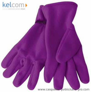 Gants polaires personnalisable Violet Bordeaux